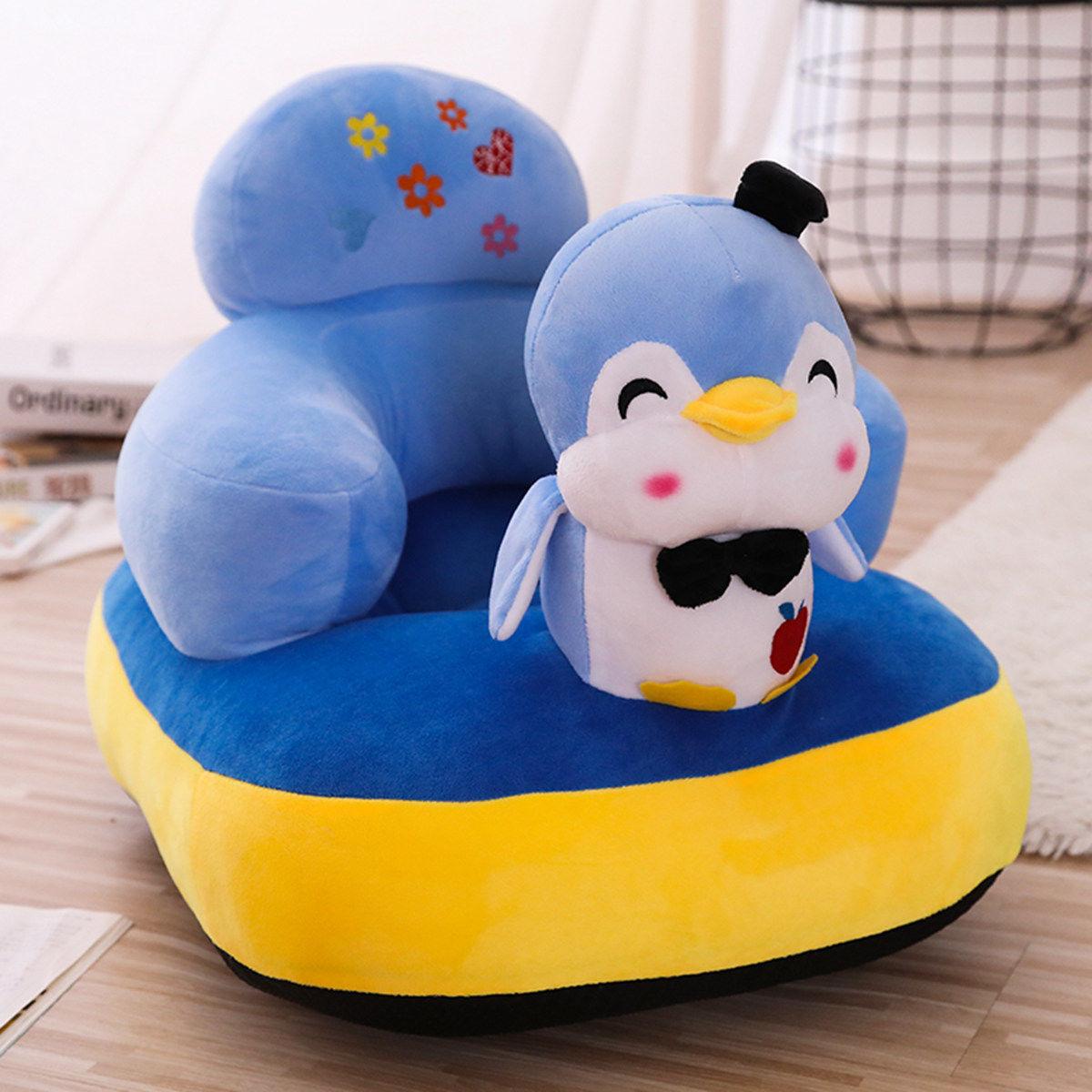 Children 4 Months-4 Years Old Cartoon Animal Seat High Elastic Sponge Bedroom Living Room Baby Room Thicker and Softer Plush Baby Sofa