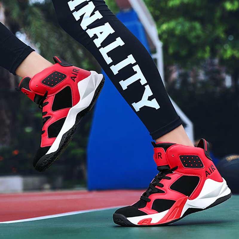 38-44 Men Mesh Sneakers Wear-resistant Basketball Shoes Deodorant Comfortable High-top Running Shoes
