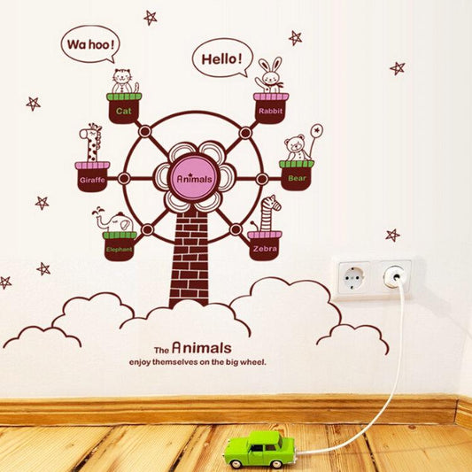 Children's room kindergarten play bedroom stickers wallpaper animal family wall sticker