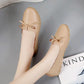 Korean Version of Shallow Mouth Mother Shoes Soft Sole Round Toe Bowknot Work Lazy Shoes