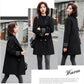 Fashion Winter Jacket Women's Double Breasted Mid-length Wool Coat Solid Color Loose Female Woolen Jacket Plus Size S-XL