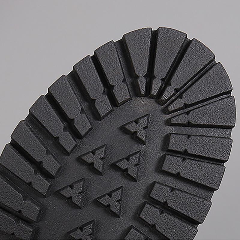 Thick-heeled Small Leather Shoes Round Toe Black Solid Color Loafers British Style Casual Shoes All-match Lazy Shoes