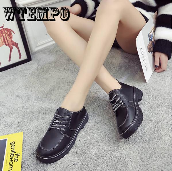 Shoes Student Casual Round Head Small Shoes Women British Thick Bottom Women's Shoes