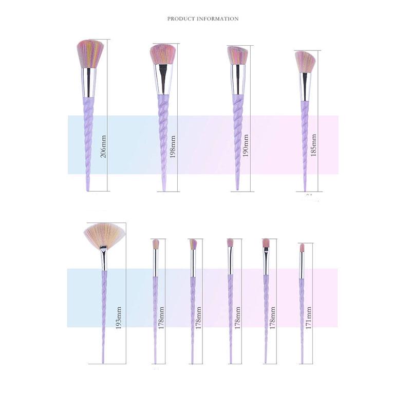 10PcProfesional Makeup Brush Set Synthetic Foundation Powder Blush Eyeliner Brushes Pincel Maquiagem