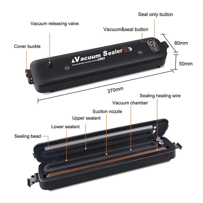 Best Food Vacuum Sealer 220V/110V Automatic Commercial Household Food Vacuum Sealer Packaging Machine Include 10Pcs Bags