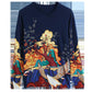 Autumn and winter ladies fur round neck bottoming shirt fashion printing shirt sweater