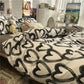 Washed Cotton Four-piece Duvet Cover Sheets Fashion Printed Bedding Student Dormitory Single Bed Sheet Sheets