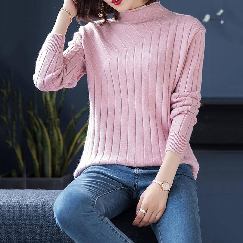 Women Sweater High Elastic Turtleneck 2019 Fall Winter Sweater Women Slim Bottoming Knitted Pullover