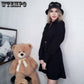 Women Sexy Shirt Dress Slim Single Breasted Long Sleeve Dress OL Style Plus Size Black Dress
