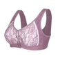 Large Size Lace Cup Front Buckle Underwear No Steel Ring Wide Shoulder Straps Vest-style Insertable and Breathable  Bra
