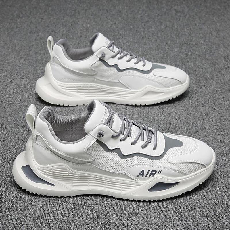 Men Dad Sneakers Platform Leather Mesh Sports Sneakers Lace Up Thick Bottom Trainers Shoes Boys Casual Sneakers Men