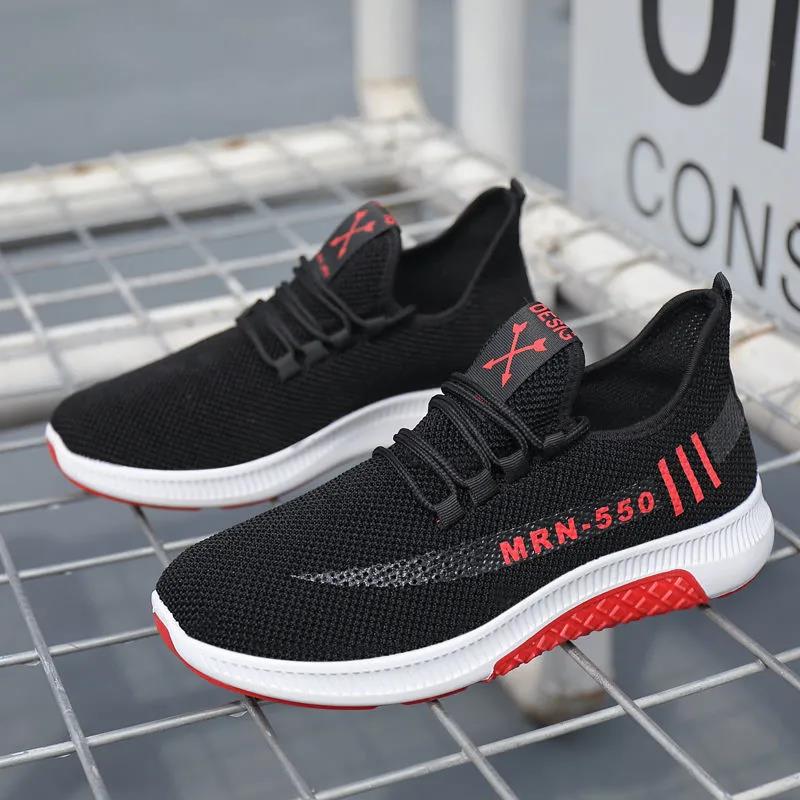 Spring and Autumn Breathable and Comfortable Men's Shoes All-match Korean Style Trendy Sneakers Hollow Net Shoes Non-slip Casual Sports Shoes