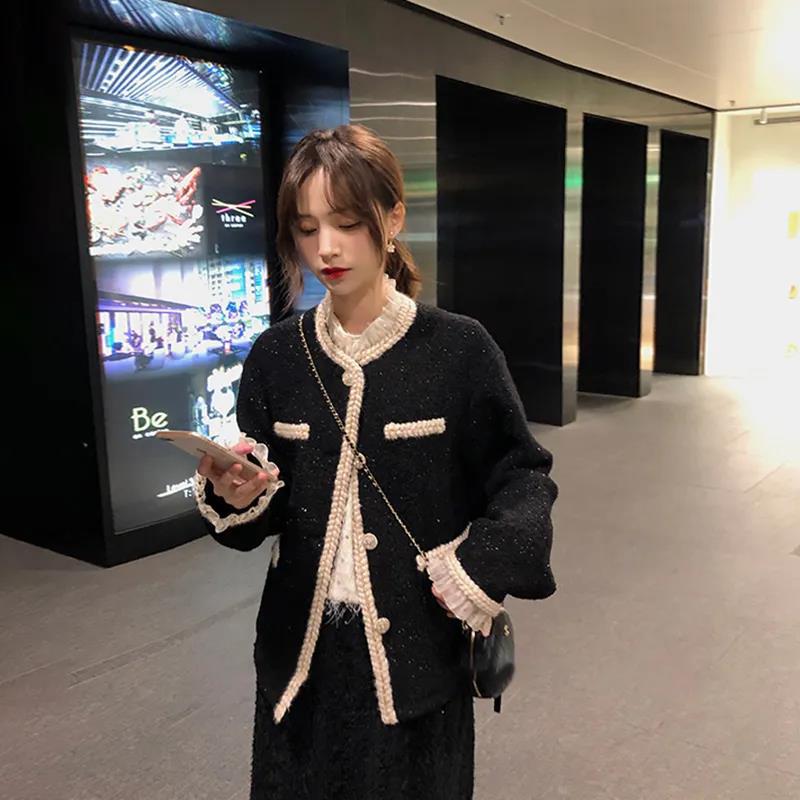 French Style Small Fragrance Coat Women's Spring and Autumn All-match Ladies Short Tops Outer Wear Ladies Long-sleeved Warm Coat Casual Loose