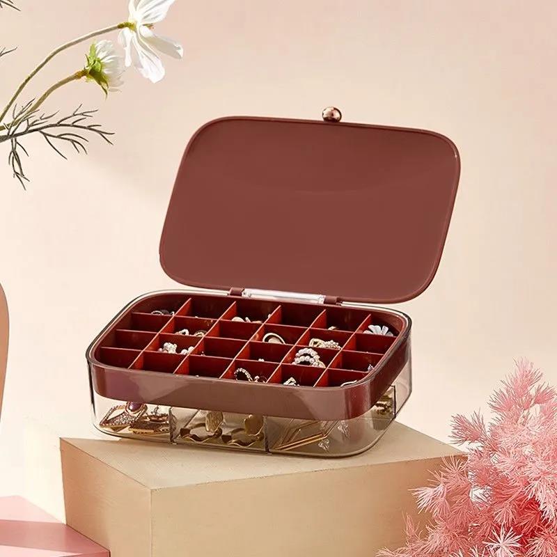 Jewelry Box Little Girl Waterproof Leather Can Carry Small and Exquisite Earrings Ring Necklace Jewelry Storage Box