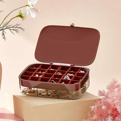 Jewelry Box Little Girl Waterproof Leather Can Carry Small and Exquisite Earrings Ring Necklace Jewelry Storage Box