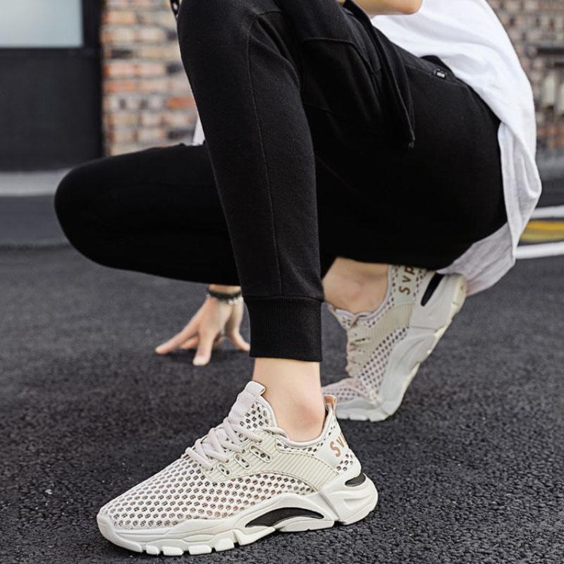 Summer Thin Sports Shoes Men's Breathable Mesh Surface Trend Casual All-match Light Running Shoes
