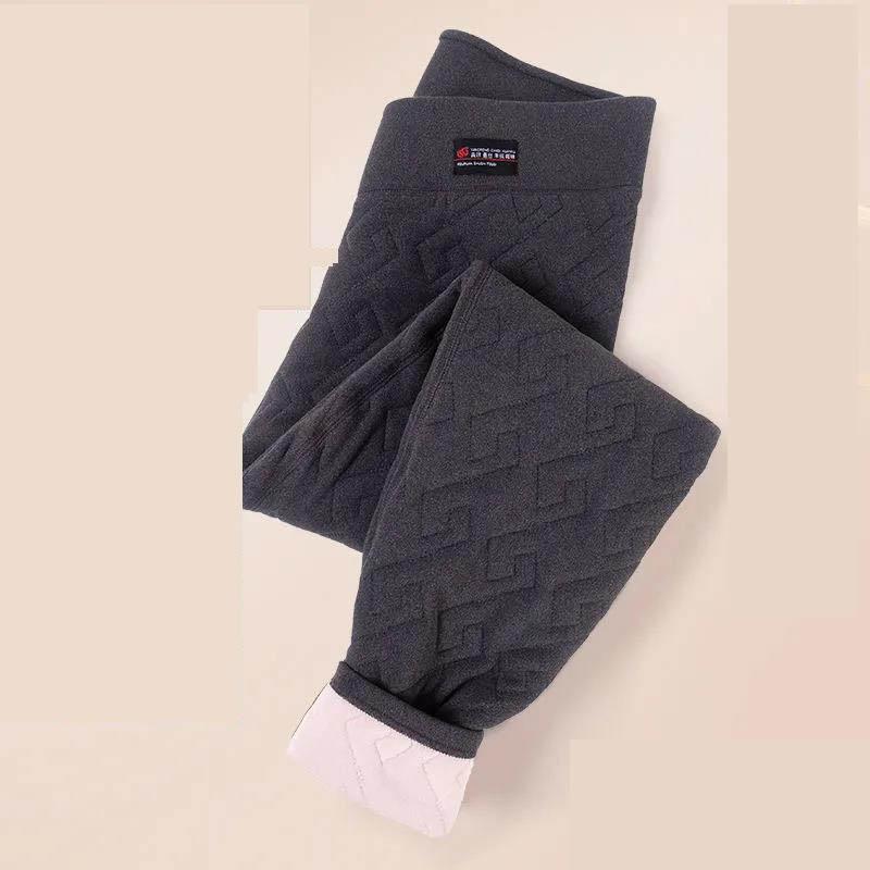 Thermal Pants Women's Inner Wear High-waist Tight-fitting Cotton Wool Pants Ladies Long Trousers Seamless Plus Velvet Silk Leggings Autumn and Winter