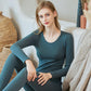 Women Winter Autumn Warm Clothes Thermal Underwear O-neck Female Thicken Tight Suit Windproof Comfortable Soft Lining Long Sleeve High Elasticity Slim