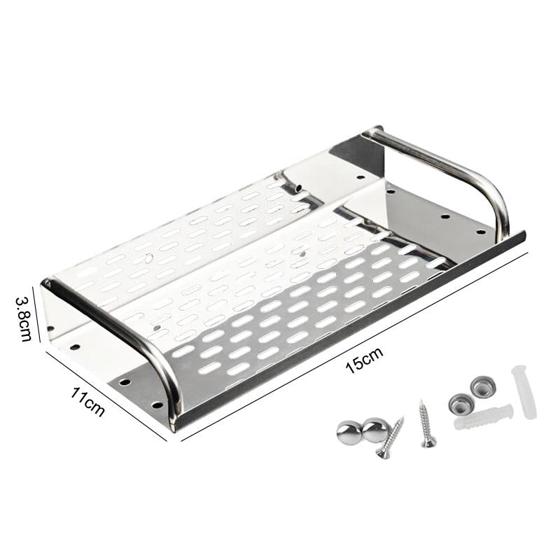 Bathroom Stainless Steel Wall Storage Shelf Shower Corner Organizer Rack Sponge Towel Shampoo Soap H