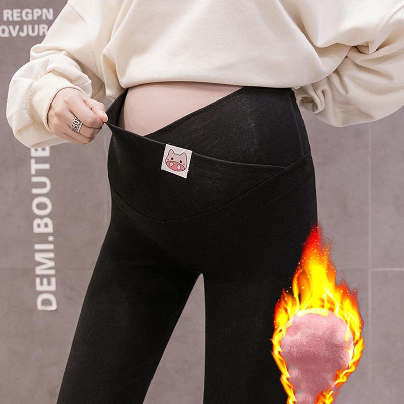 Maternity Pants Winter Wear Plus Cashmere Pregnant Women Pants Autumn and Winter Wear Tide Mother Pregnant Women Leggings