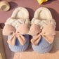 Cute Bowknot Cotton Slippers Keep Warm and Comfortable In Autumn and Winter Indoor Non-slip
