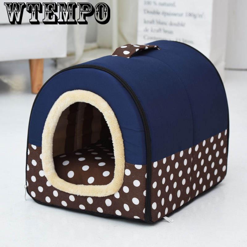Folding doghouse doggie bed dog and cat pet house can remove and wash pet beds