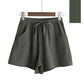 Sports Cotton and Linen Shorts Women's Summer High Waist Loose All-match Wide-leg Three-point Pants Outer Wear Casual Pants