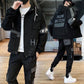 Three-piece Men's Spring and Autumn Sports Suit Youth Casual Work Clothes Jacket Tooling Suit Hooded Casual Sportswear