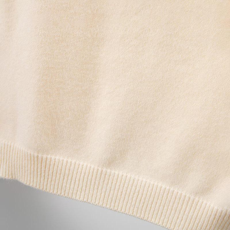 Thin Sweater Waistcoat Loose V-neck Short Sleeveless Waistcoat Sweater Outer Wear Knitted Vest Vest Women Pure Color All-match Women's Clothing