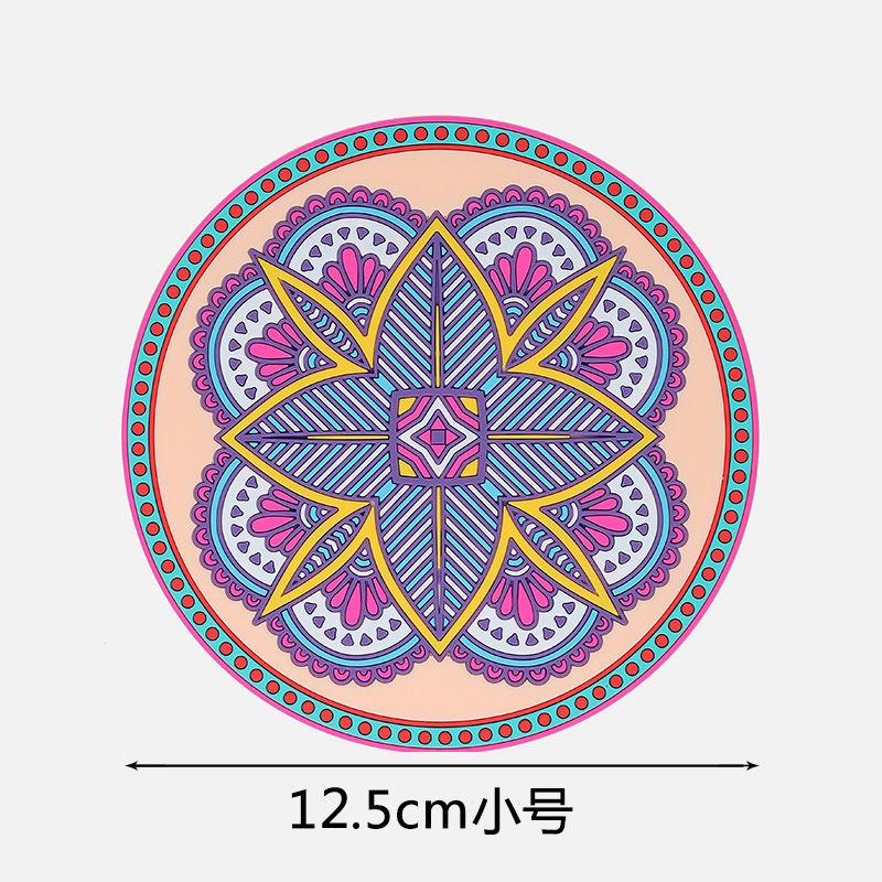 1/2/4pcs Mandala Pattern Creative Silicone Coaster Household Anti-scalding Mat Coffee Drink Coaster