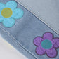 European and American Flower Pattern Jeans Women's High Waist Slim Slim Fashion Casual All-match Trousers Women's Trend