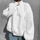 Autumn and Winter Oversized Sweatshirt Women's High-neck Long-sleeved Sweater Solid Color All-match Blouse