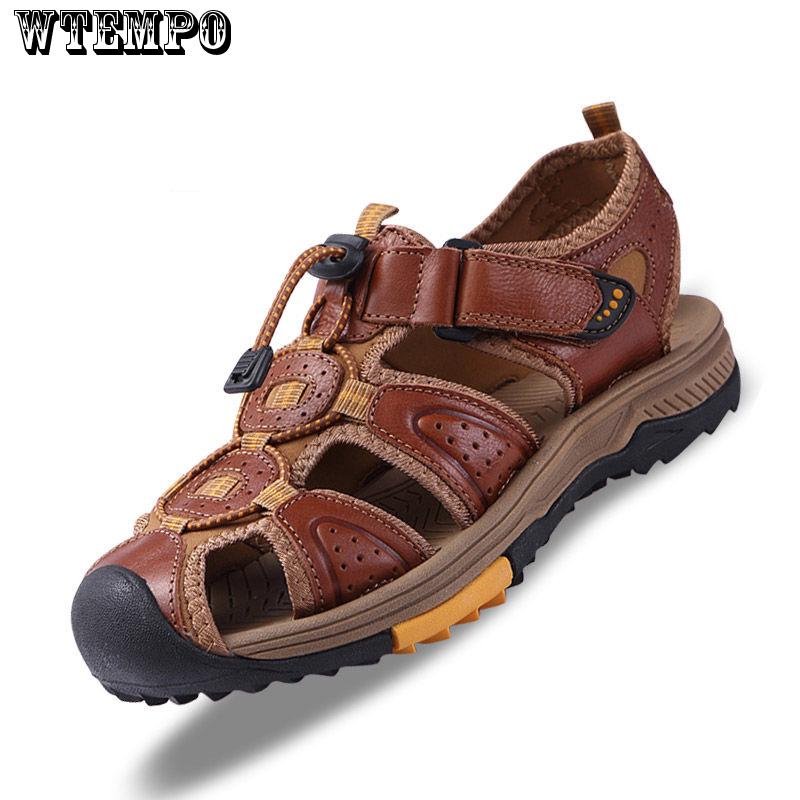 Sandals Summer Hollow Men Business Round Head Shoes Breathable Leather Shoes