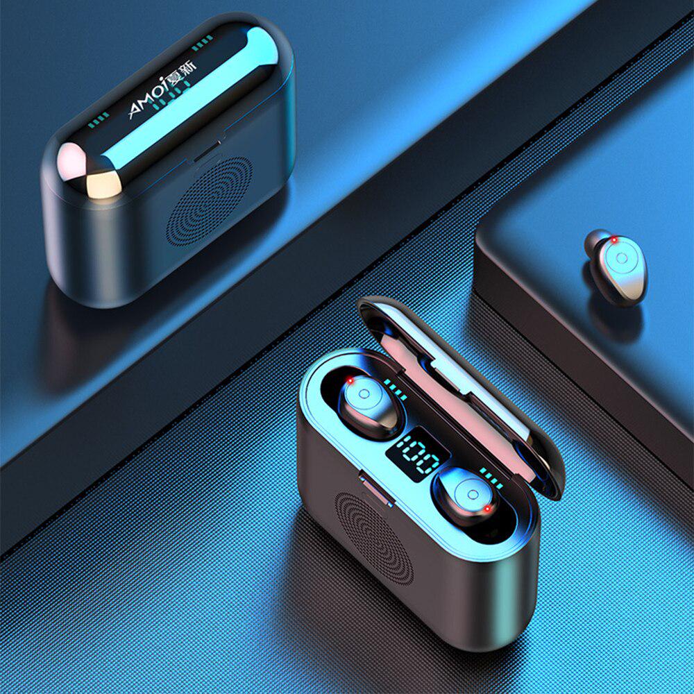 LED Display Waterproof 5.0 Earphones Bluetooth HIFI TWS Headphones As Bluetooth Speaker Power Bank