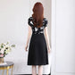 Summer Vestidos Women's New Black V-neck Stitching Loose Fit Slim Thin Dress Casual Temperament Mujer Dresses Female