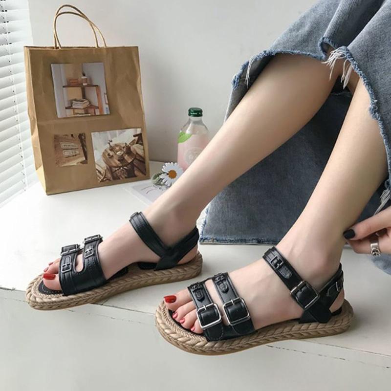 Summer Super Fire Roman Sandals Women's Summer Shoes All-match Student Flat Fairy Style