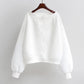 Korean Version of The Shoulder Shirt Short Long-sleeved Sweater Female Jacket Loose Lazy