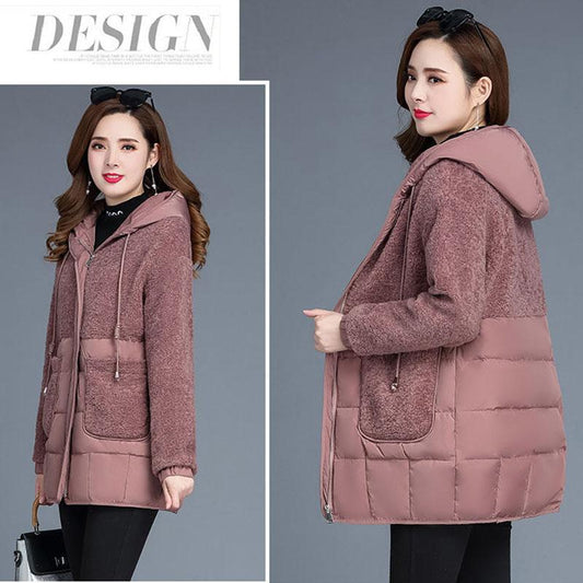 Winter Short Down Coat Imitation Lamb Wool Loose Casual Jacket Fashion Simple Women's Cotton Coat