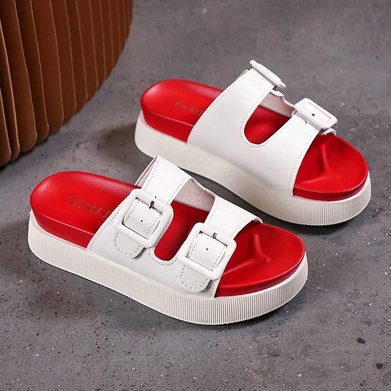 High-end Thick-soled Slippers Women Summer Outing All-match Fashion Korean Fairy Sandals for Outer Wear