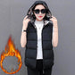 Reversible Hooded Cotton Vest Women's Short Plus Size Thick Winter Waistcoat Vest Jacket