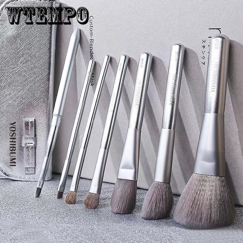 7 Pack Beginner Makeup Brush Set Animal Hair Makeup Tools Complete Shadow Brush Lip Powder Brush