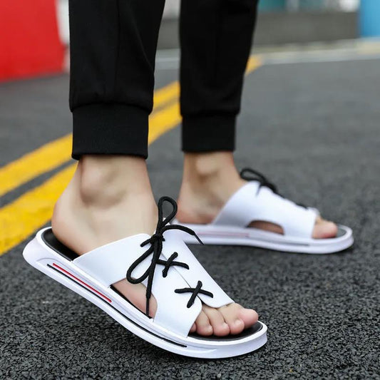 Men's Slippers Summer Korean Outdoor Trend Thick-soled Outer Wear Net Red Strap Sandals and Slippers