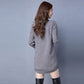 Women's Mid-length Knit Sweater Loose  Irregular Hem Pullover Sweater  Knitted  Dress  with Pockets