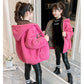 Girls' Cashmere Warm Jacket Korean Style Plus Velvet Padded Jacket Autumn and Winter Windproof Hooded Top