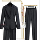 Professional Suit Suit Female Temperament Solid Color Jacket Tooling Korean Version Single-breasted Suit Two-piece Slim Work Clothes