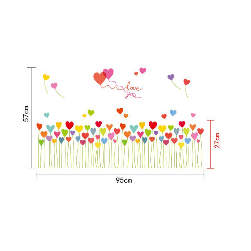 [Wall sticker] colorful heart grass wall stickers kitchen bathroom living room bedroom baseboard wal