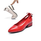 Soft Leather Shoes Women Spring Summer Work Low Heels Pointed Shoes Shallow Mouth Shoes Ladies Thick with Work Shoes