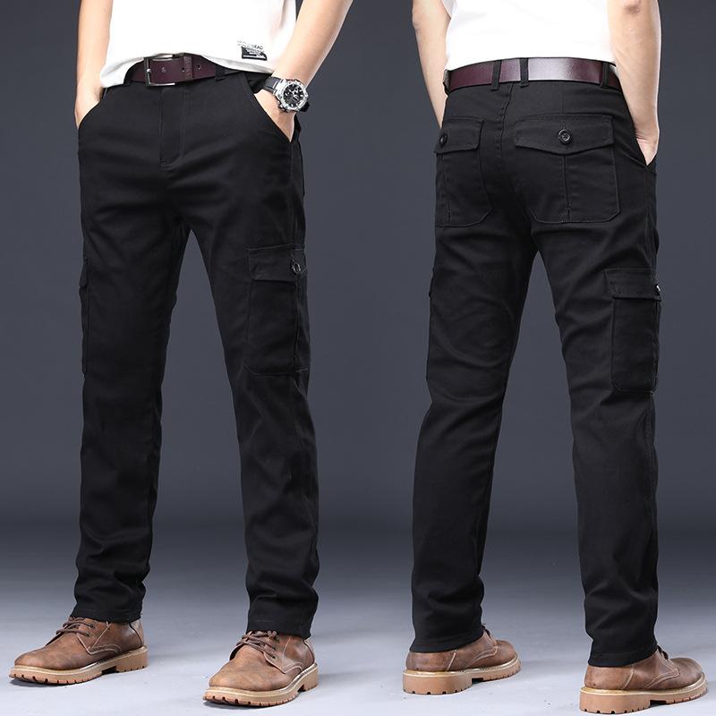 Men's Cargo Pants Elastic Straight Fit Loose Comfort 6 Pocket Youth Kargo Jogger
