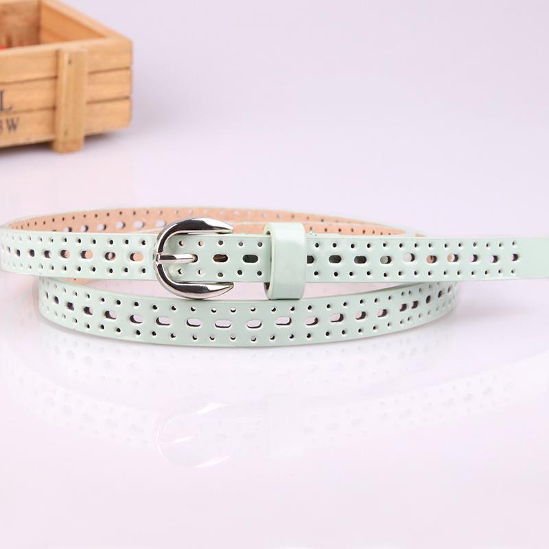 Women's Belts Hollow Korean Casual Fashion Punching Thin Belt Ladies Belt