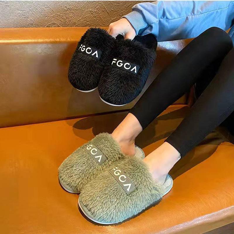 Autumn and Winter Cotton Slippers for Men and Women Home Warm Non-slip Slippers
